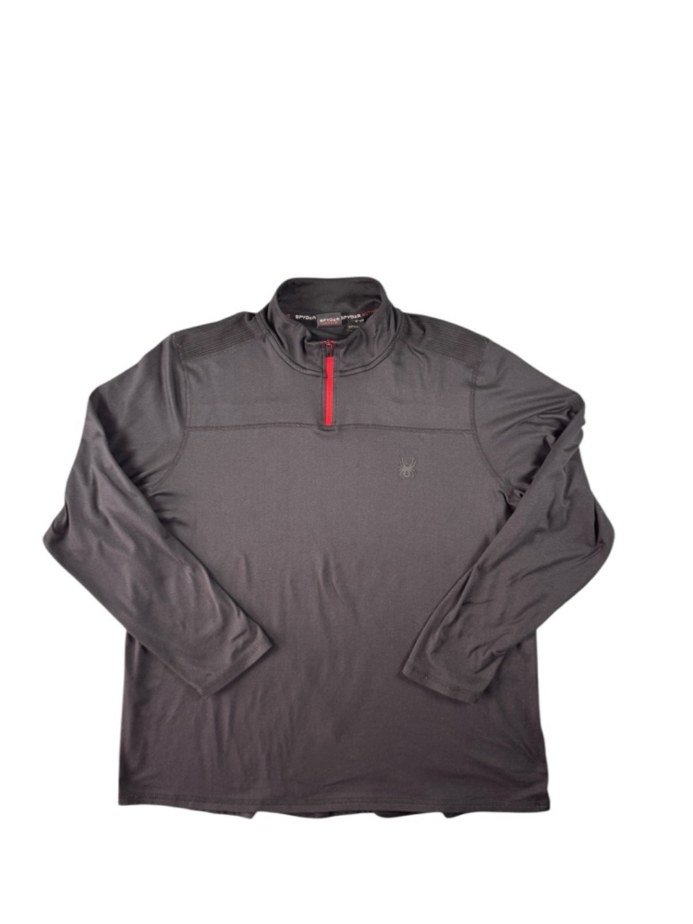 Spyder Active 1/4 Zip Pullover Mens Black Red Trim Size Large Performance Top